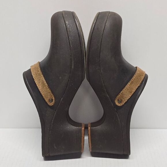 Crocs Sarah Dual Comfort Chunky Heel Rubber Clogs women's size 7 - Picture 3 of 8